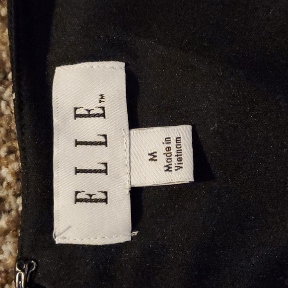 Elle Women’s Sleeveless Dress Size M Black And White With Purple Belt - Picture 8 of 10